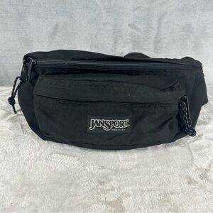 Vintage JanSport Black Fanny Pack Waist Belt Bag - Made in the USA